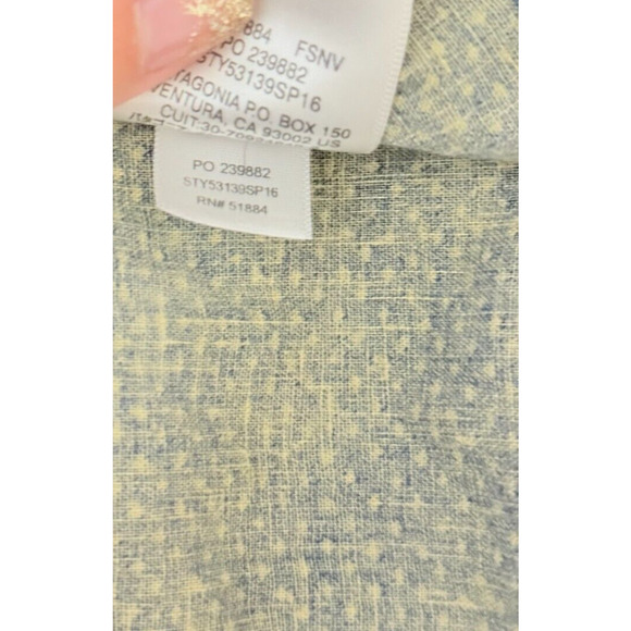 Patagonia Shirt Mens XL Blue Button Up Back Step Hemp Organic Cotton Pocket - Picture 7 of 7